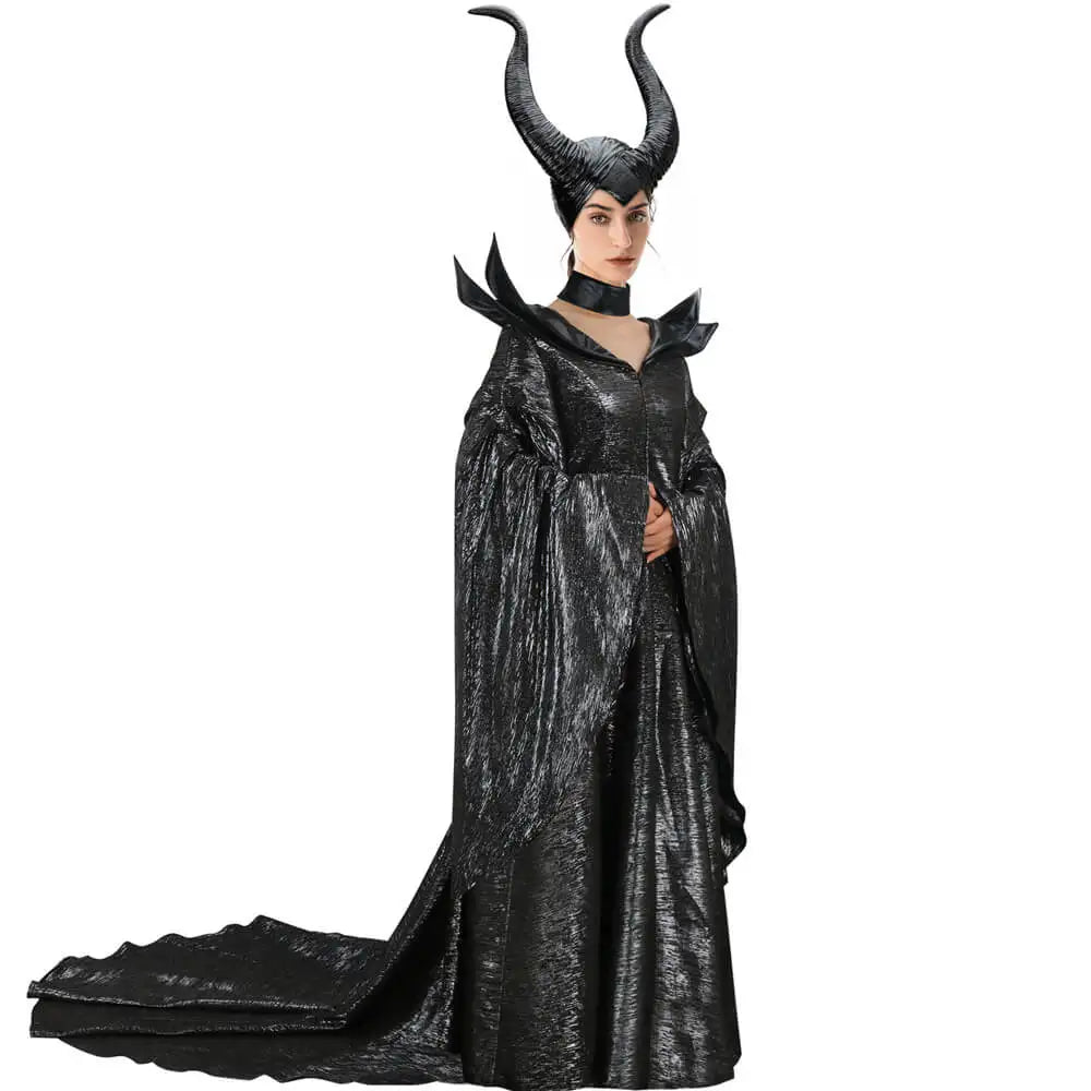 Angelina Jolie Costume Helmet Movie Mistress of Evil Cosplay Costume Women Halloween Outfits Party Suit