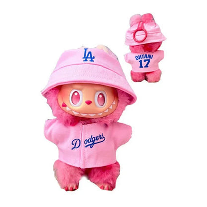 The first, second and third generations of Labubu clothes pendant Labubu sitting baby clothes LA baseball suit trend