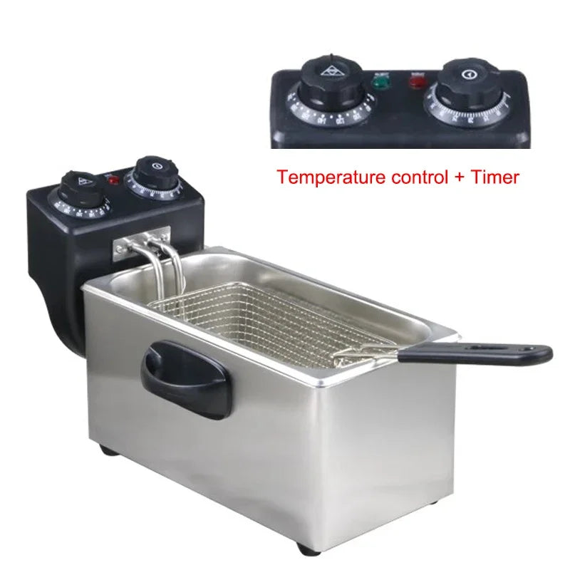 2000W Electric Deep Fryer Thermostat 4L Capacity Fried Chicken Grill French Fries Frying Machine Oil Oven Cooking appliance