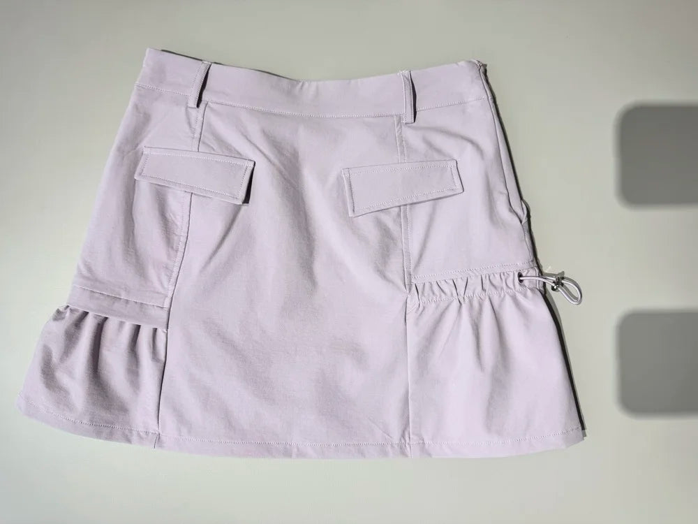 PL Golf Women New Autumn Top Puff Long Sleeve Polo Shirts Elegant Korean Style T-shirts Lady Pleated Golf Cargo Skirt with Short