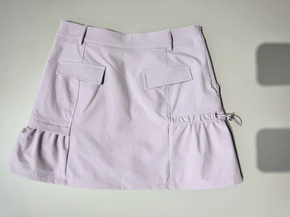 PL Golf Women New Autumn Top Puff Long Sleeve Polo Shirts Elegant Korean Style T-shirts Lady Pleated Golf Cargo Skirt with Short