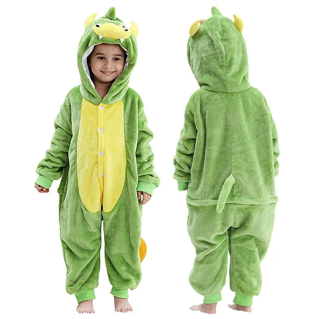 MICHLEY – Combinaison à capuche en flanelle motif Capybara pour enfant, pyjama, grenouillère, déguisement pour Halloween, pour garçon et fille