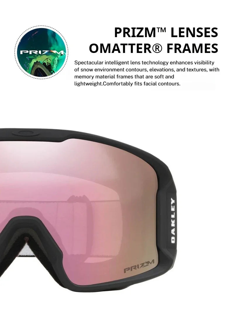 Oakley Line Miner [M] Ski Goggles, Snow Goggles with Prizm Lenses, Model [7093], Unisex Protective Eyewear
