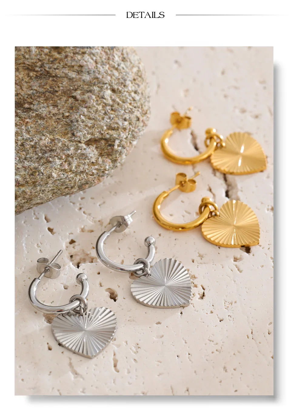 Yhpup – boucles d'oreilles pendantes en forme de cœur en acier inoxydable, pour toutes les Occasions, cadeau de saint-valentin, bijoux classiques antirouille