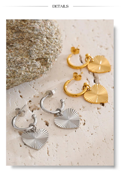 Yhpup – boucles d'oreilles pendantes en forme de cœur en acier inoxydable, pour toutes les Occasions, cadeau de saint-valentin, bijoux classiques antirouille