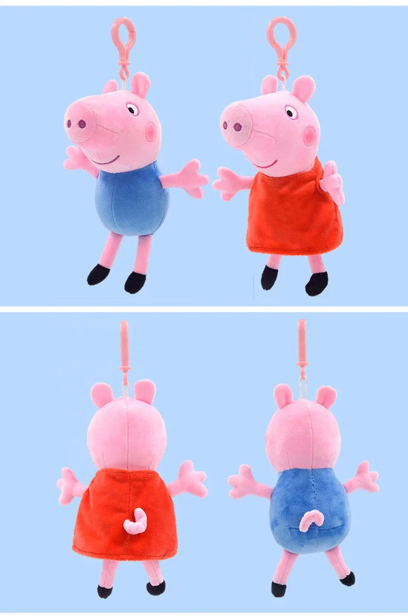 19CM Genuine Peppa Pig George Stuffed Plush Toys High Quality Keyring Hot Cartoon Animal Doll Pendant Children's Birthday Gifts