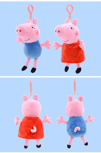 19CM Genuine Peppa Pig George Stuffed Plush Toys High Quality Keyring Hot Cartoon Animal Doll Pendant Children's Birthday Gifts