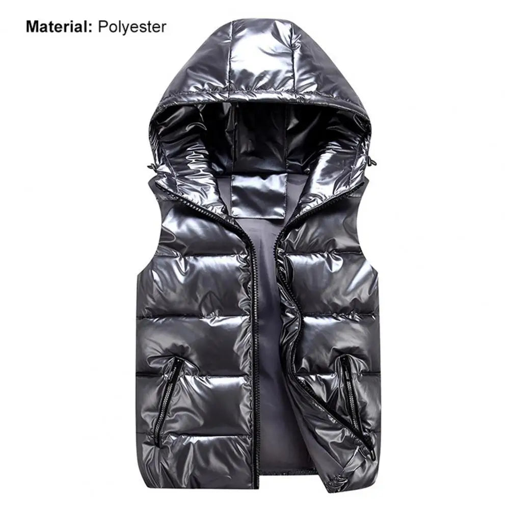Warm Winter Vest for Women, Bright Color Pockets, Cotton Padded Vest, Quilted Inner Layer, Bright Color Vest for Women, Streetwear