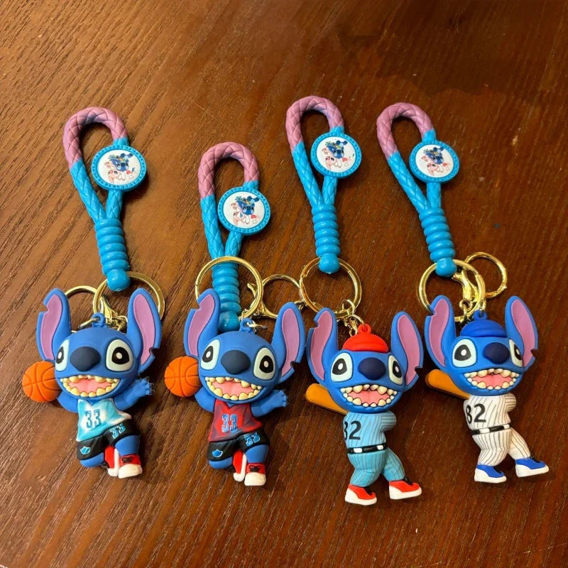 Stitch Wear Sportswear Play Basketball Play Baseball Series Key Chain Backpack Handbag Pendant Decoration Kid Interesting Gift