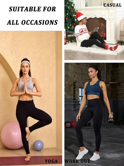 Leggings taille haute doublés en polaire thermique pour femme. Collants chauds et épais pour l'entraînement, pantalons de yoga doux, hiver