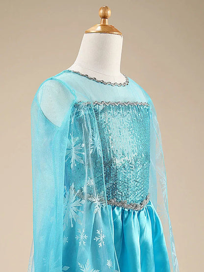 Robe de princesse Elsa pour filles, déguisement de cosplay Elsa, costume d'Halloween pour enfants, vêtements d'anniversaire, costume de cosplay de la Reine des Neiges pour enfants