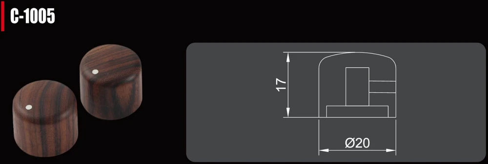 Bouton de potentiomètre en palissandre/bouton de contrôle du Volume et de la tonalité, arbre intérieur en laiton pour accessoires de guitare électrique basse