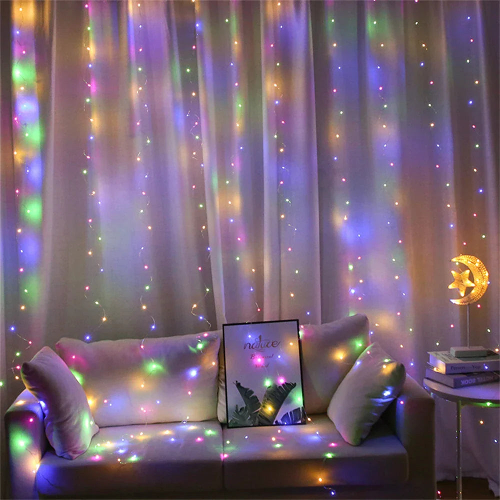 1pc USB 3x3/3*2/3*1 LED rideau chambre lumières guirlande de noël fée lumière feston mariage maison chambre décoration éclairage
