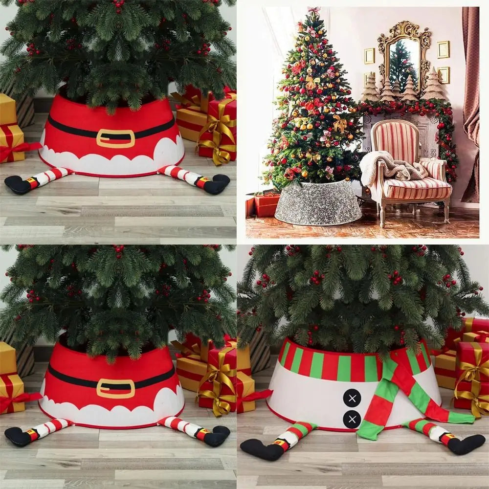 Jupe d'arbre de Noël pour la décoration de fête, couverture extérieure, bonhomme de neige, père Noël, wapiti, couverture de sol, fournitures pour la maison, bonne année, joyeux Noël