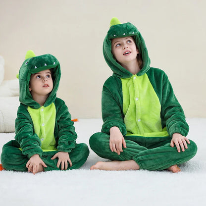 MICHLEY – Combinaison à capuche en flanelle motif Capybara pour enfant, pyjama, grenouillère, déguisement pour Halloween, pour garçon et fille
