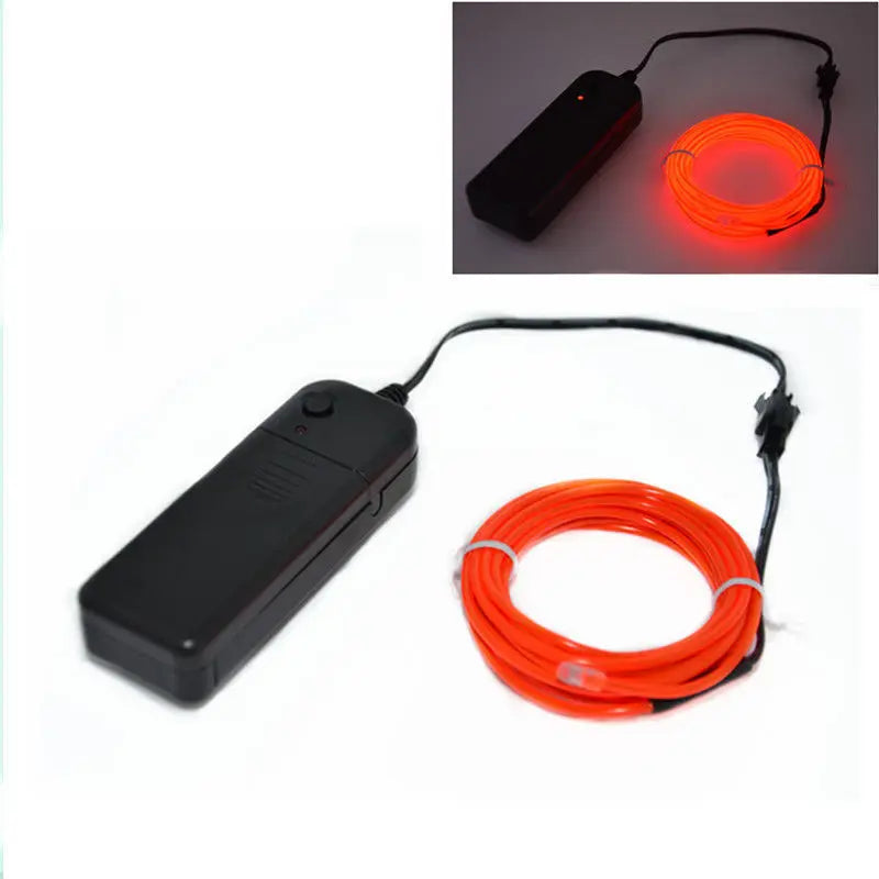 Câble lumineux EL Wire 1m/3m/5m, lumières d'ambiance intérieure de voiture, fête de danse, maison, néon, bricolage, Costumes, décoration, bande LED, lumière ambiante