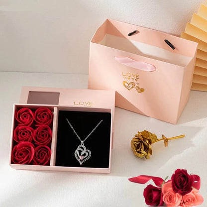 Boîte à bijoux Rose, boîte à bagues à Six fleurs, cadeau de saint-valentin, boîte d'emballage de bijoux, pendentif, collier, cadeaux d'anniversaire pour femme et maman