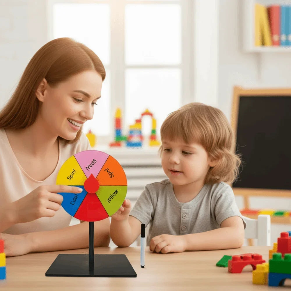 Roue de Fortune réutilisable en ABS, Base Stable, roue de Roulette de couleur, jeu interactif, plateau tournant de prix