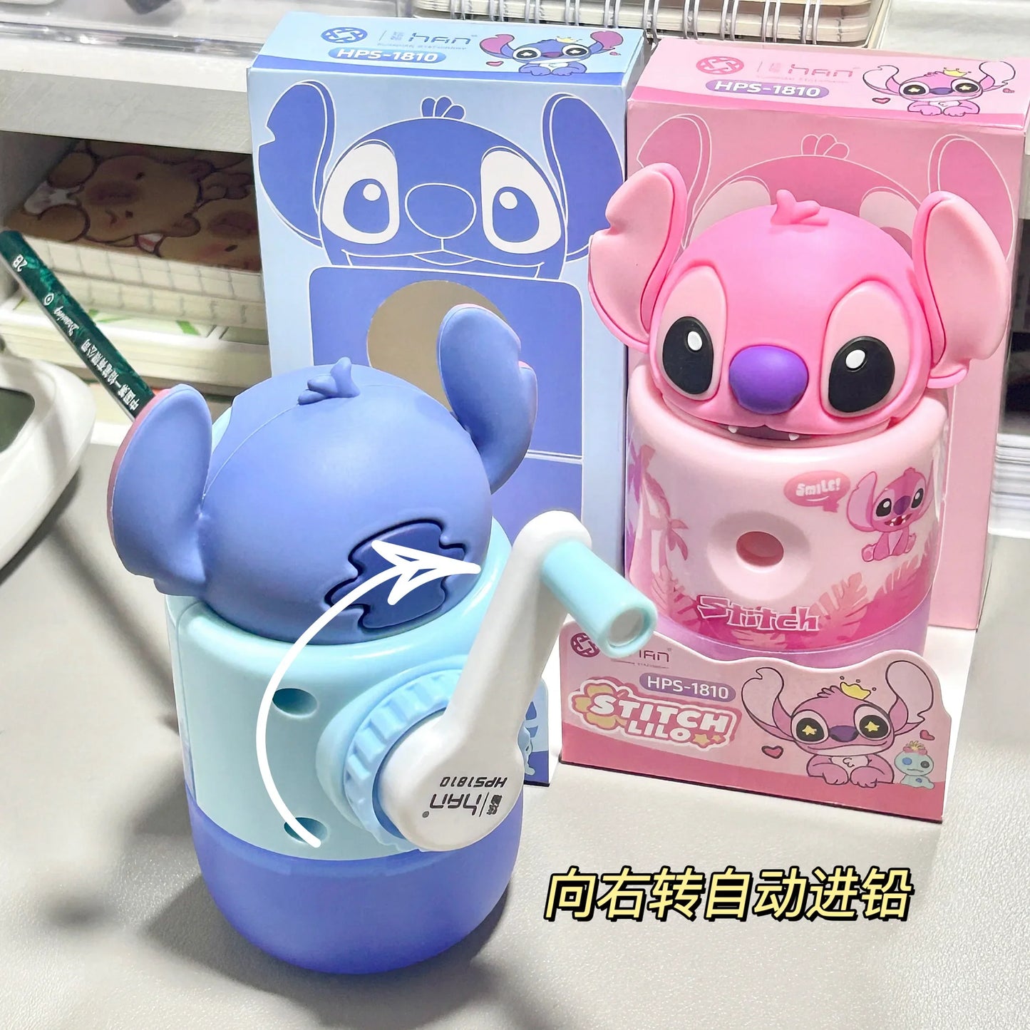 Stitch Pencil Sharpener Manual Crank Style Cute Alien Cartoon Sharpener Fun School Supplies For Back To School Gift