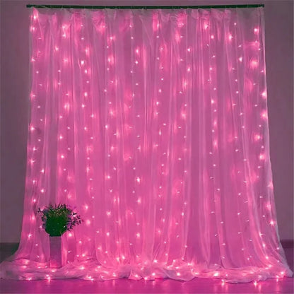 Rideaux lumineux LED alimentés par USB avec télécommande, décorations de noël pour la maison, mariage, anniversaire, chambre à coucher, lumières de fête