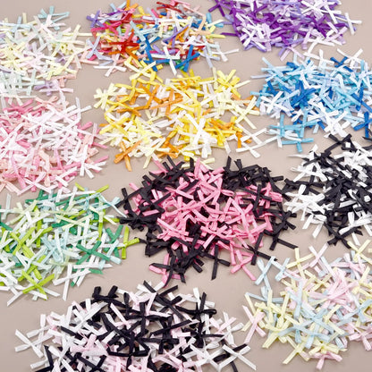 100 mini-nœuds en ruban, fleurs en satin, nœuds à faire soi-même, embellissements pour l'artisanat, accessoires pour l'artisanat, fournitures de décoration de Noël