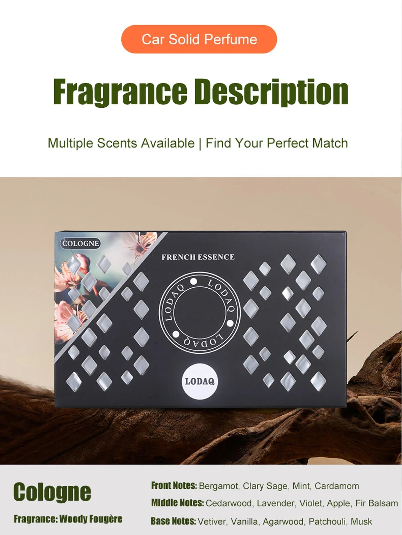 1pc Car Mounted Aromatherapy, Solid Car Perfume for Vehicle Use, Boxed Fresh Fragrance Balm to Eliminate Odors, Aromatic Ornamen