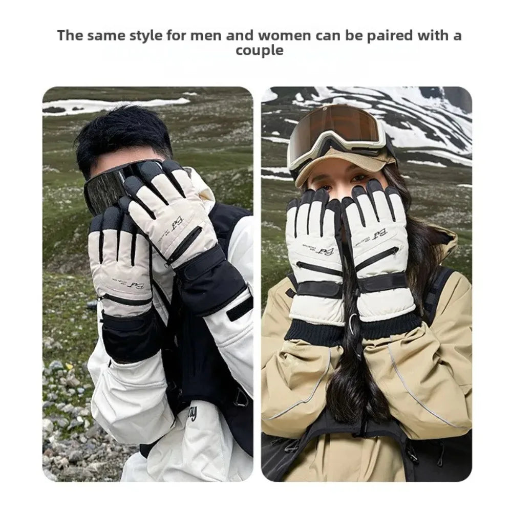 Gants de cyclisme d'hiver, antidérapants, au toucher, pour Ski, accessoires de Snowboard, poche étanche, chauds pour hommes et femmes