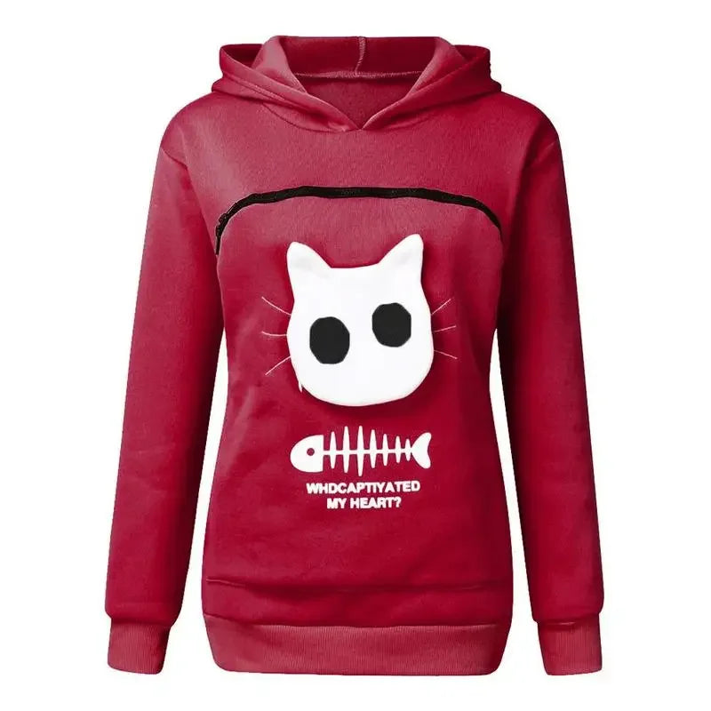 Sweatshirt Cat Lovers Hoodie Dropshipping Kangaroo Dog Pet Paw Pullovers Cuddle Pouch Sweatshirt Pocket Animal Ear Hooded Plus