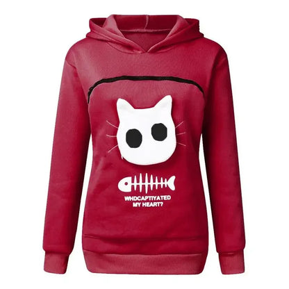Sweatshirt Cat Lovers Hoodie Dropshipping Kangaroo Dog Pet Paw Pullovers Cuddle Pouch Sweatshirt Pocket Animal Ear Hooded Plus