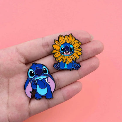 Adorables épinglettes Lilo et Stitch en émail, broches pour sac à dos, broches pour vêtements, badges, jolis accessoires de bijoux