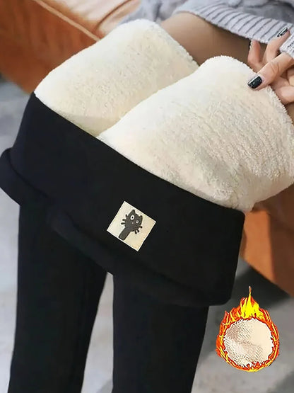 Hiver épaissir Leggings chauds femmes agneau cachemire Joggers taille haute polaire collants élastiques collants chauds pantalon mince velours Legging