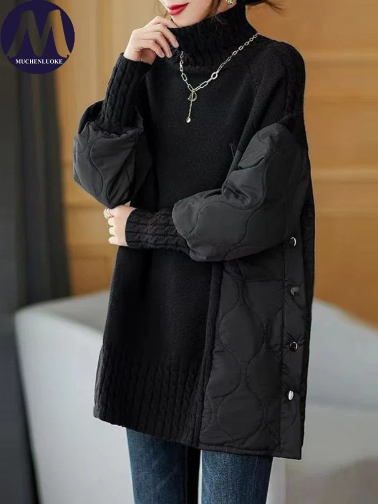 Ladies Sweater Autumn Winter New Casual Long Sleeve Turtleneck Knit Sweaters Tops Korean Fashion Loose Women's Sweater Pullovers