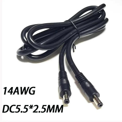 Adapter Connector Cable DC Power Plug 5.5 x 2.1mm/2.5  Male To 5.5 x 2.1mm Male Adapter Connector Cable 18AWG Monitor the power