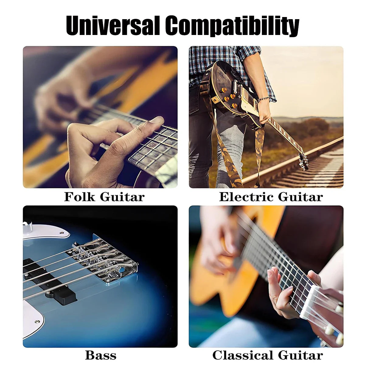 Nettoyeur professionnel de cordes de guitare à double tête et stylo dérouillant, outil d'entretien de cordes tout-en-un pour électrique/basse/violon 1 pièce