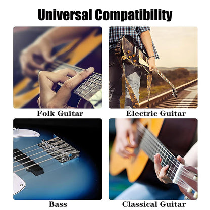 Nettoyeur professionnel de cordes de guitare à double tête et stylo dérouillant, outil d'entretien de cordes tout-en-un pour électrique/basse/violon 1 pièce