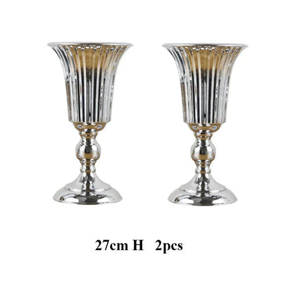 PEANDIM Luxury Silver Flower Vase Home Vase Desktop Craft Flower Arrangement Decoration Wedding Party Christmas Flower Rack