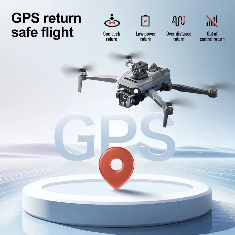 K19MAX GPS Drone avec caméra HD 4K Dron 5G WIFI 4.5 pouces écran LCD télécommande quadrirotor jouets moteur sans brosse FPV Drone