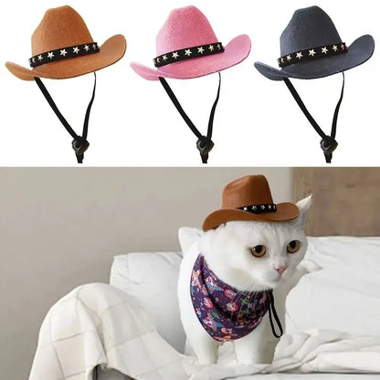 Cute hat、1pc Outdoor Adjustable Pet Dog Hat Summer Pet Accessories Dogs Cat Caps Photo Prop Dog Cat Cowboy Hats