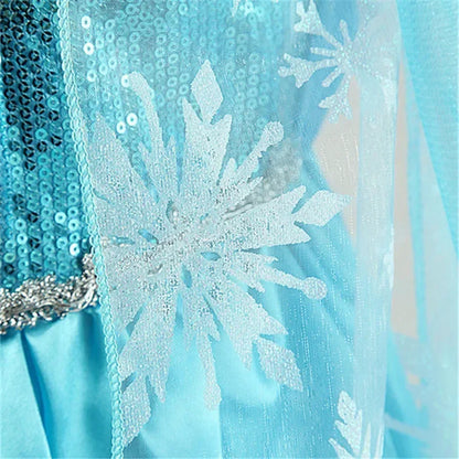 Elsa Princess Dress for Girls Cosplay Elsa Costume Children Halloween Carnival Birthday Clothing Kids Cosplay Snow Queen Costume