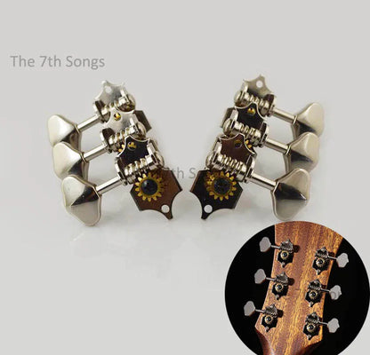 Tête de machine pour guitare acoustique, style ouvert, cheville de réglage en Nickel Guild 3R3L, 6 pièces