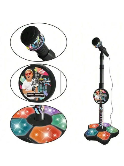 Studio-Level Wireless Karaoke Microphone for Kids - 108 RGB LED Voice-Activated Mic with 200+ Sound Effects & APP Contr