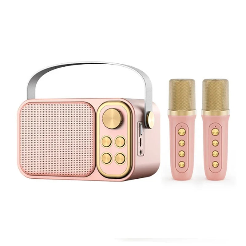 Bluetooth Speaker Accessory Portable RGB LED Light Karaoke With 1-2 Wireless Microphones Effects HIFI Stereo Surround Voice