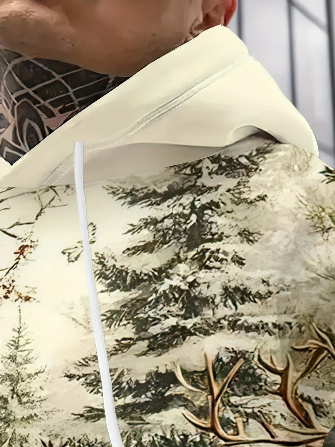 Sweat à capuche surdimensionné pour homme avec imprimé 3D Père Noël et rennes pour fêtes de fin d'année, événements hivernaux, vêtements pour homme, streetwear