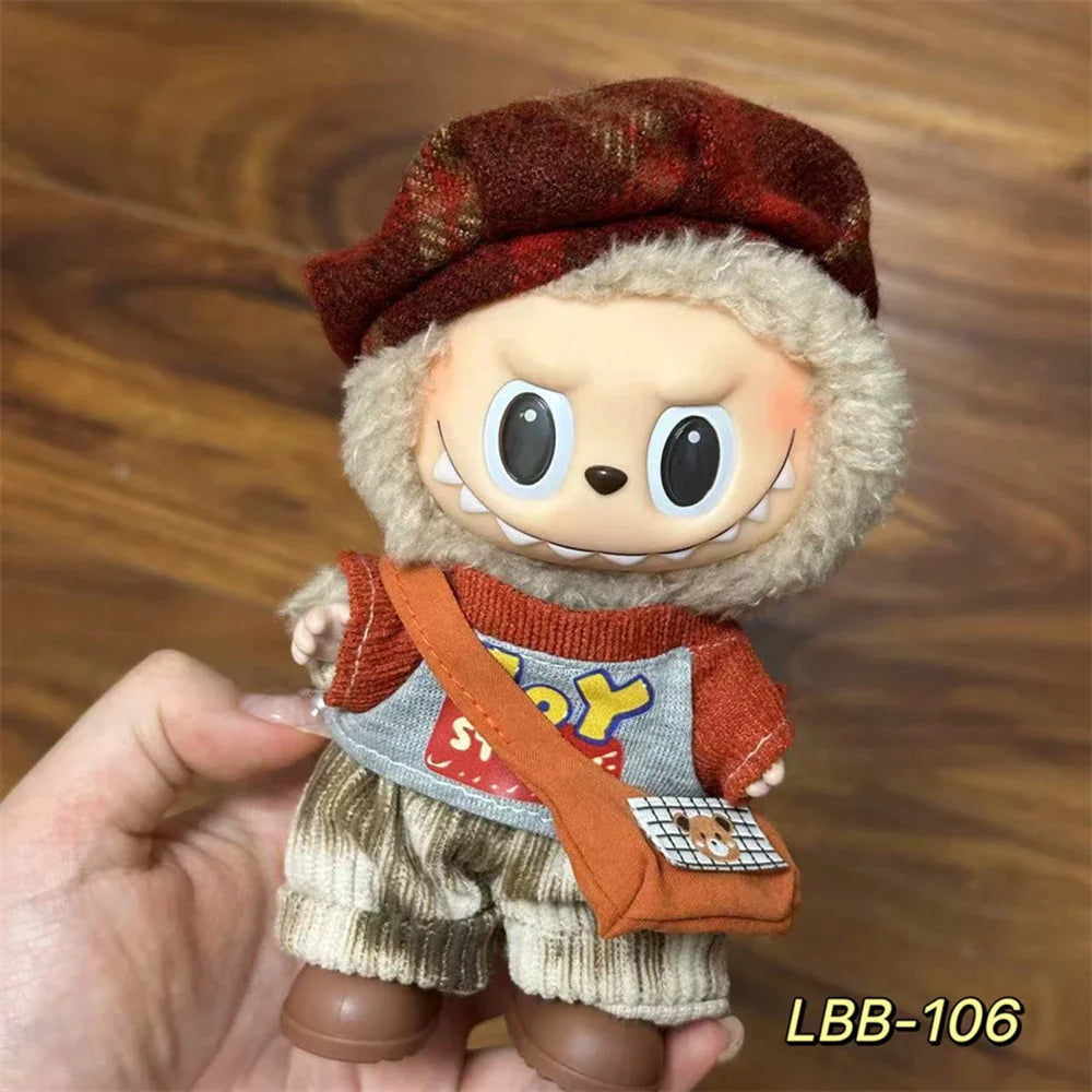 Peluche Labubu 15-17cm Vêtements de poupée Accessoires Labubu Set de vêtements cool et beau Cadeaux