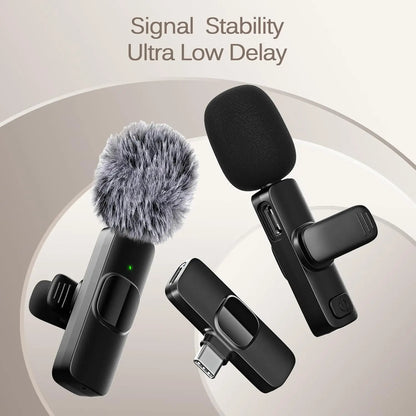 Microphone sans fil Mini Mic Pro pour iPhone, iPad, Android, microphone Lavalier pour l'enregistrement vidéo - paquet de 2