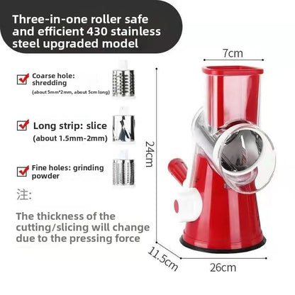 Multifunctional vegetable cutter hand-cranked rotate grater three-in-one roller vegetable cutter vertical four-in-one slicer