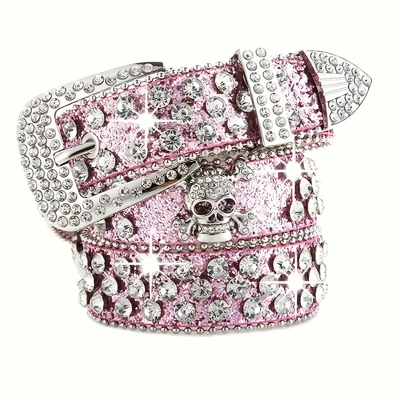 Ceinture élégante en cuir Pu Y2K, Style Cowgirl occidental, scintillante, BB, accessoires pour robe en jean pour femmes