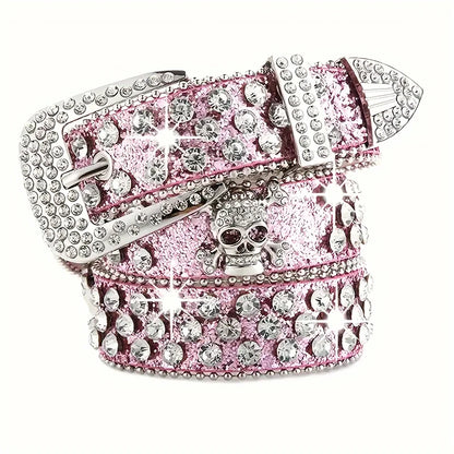 Ceinture élégante en cuir Pu Y2K, Style Cowgirl occidental, scintillante, BB, accessoires pour robe en jean pour femmes
