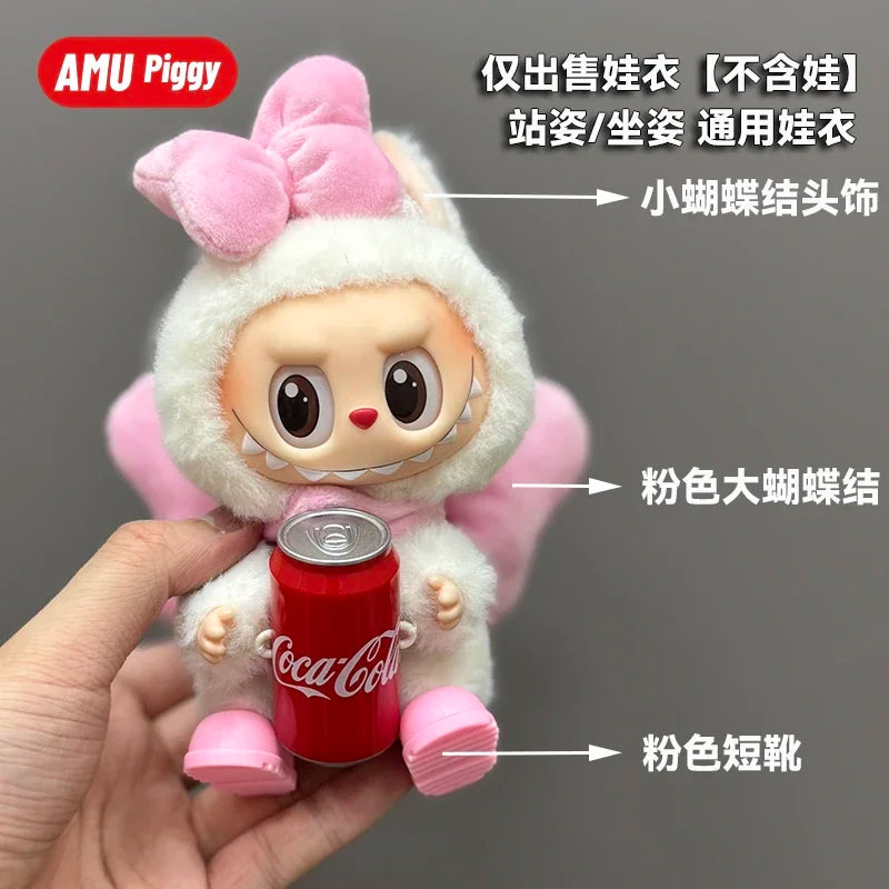 Clothes Doll DIY Accessories Pull Cloth Cola Happiness Factor Labubu Clothes Set Doll Outfit Have Shoes