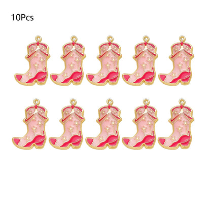 Pendentif Cowboy Western DIY Fabrication artisanale de bijoux pour boucles d'oreilles Bracelet Collier Émail Chapeau Cowgirl Bottes Breloques Accessoires